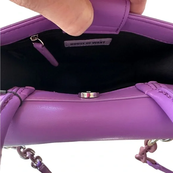 HOUSE OF WANT Vegan Leather Newbie Satchel Bag, purple - Picture 11 of 13